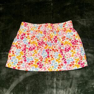 Old Navy Linen-Blend Drawstring Skirt Girls S 6-7 Ditsy Floral Elasticized Waist